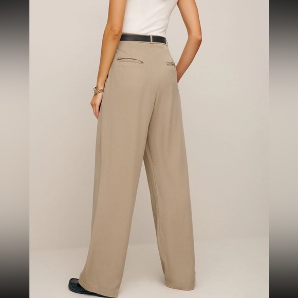 Reformation Pants - Reformation Beige Wide Leg Trousers